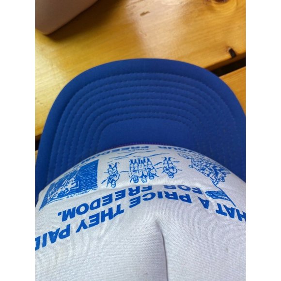 Blue White Veterans Trucker Hat Freedom War Man Woman Adjustable Mesh Snapback - Picture 10 of 12
